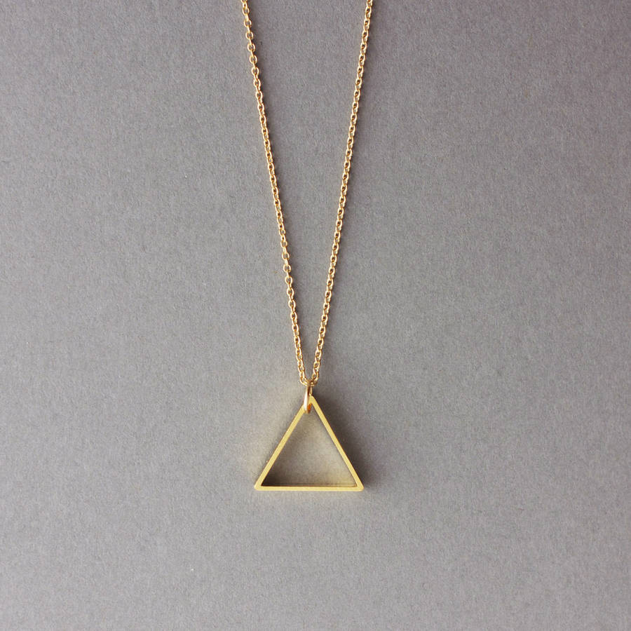 Medium Single Triangle Necklace By Fawn And Rose | notonthehighstreet.com