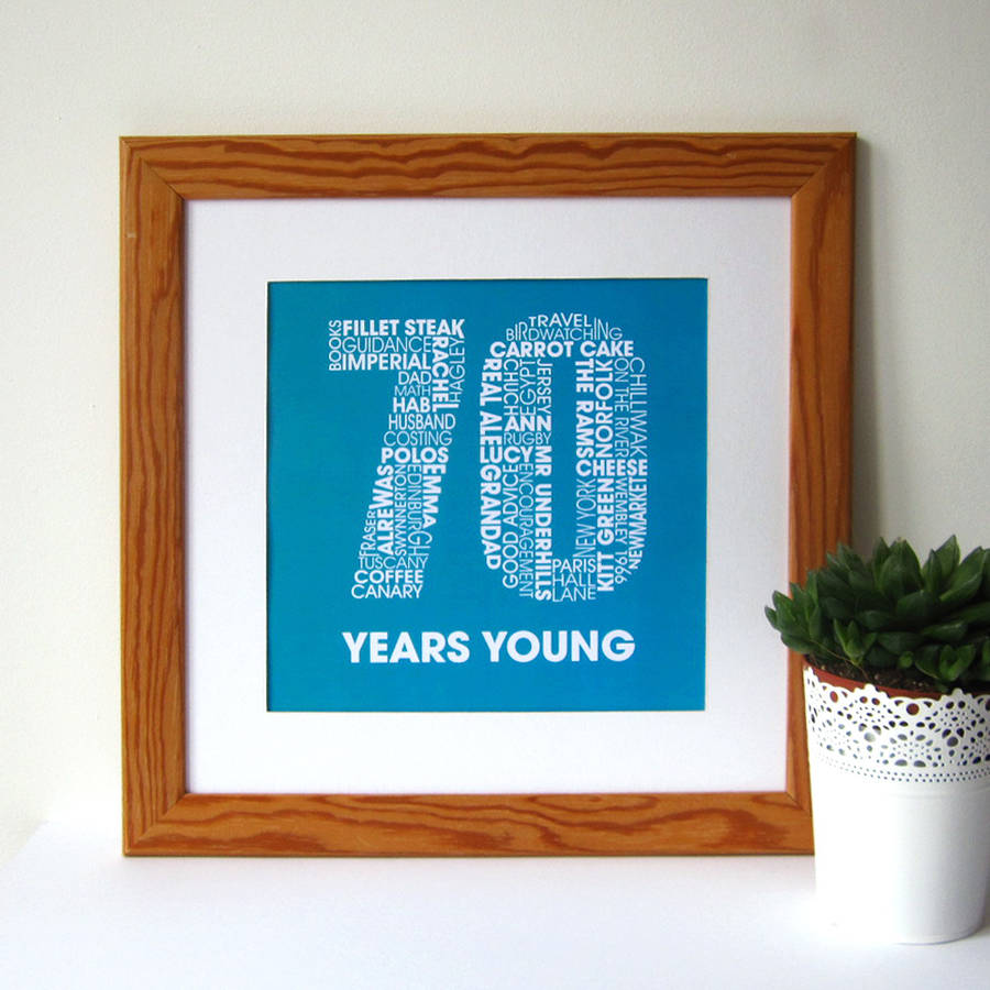 personalised 70th birthday print by mrs l cards | notonthehighstreet.com