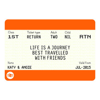 Personalised Train Ticket Friendship Print, 2 of 6