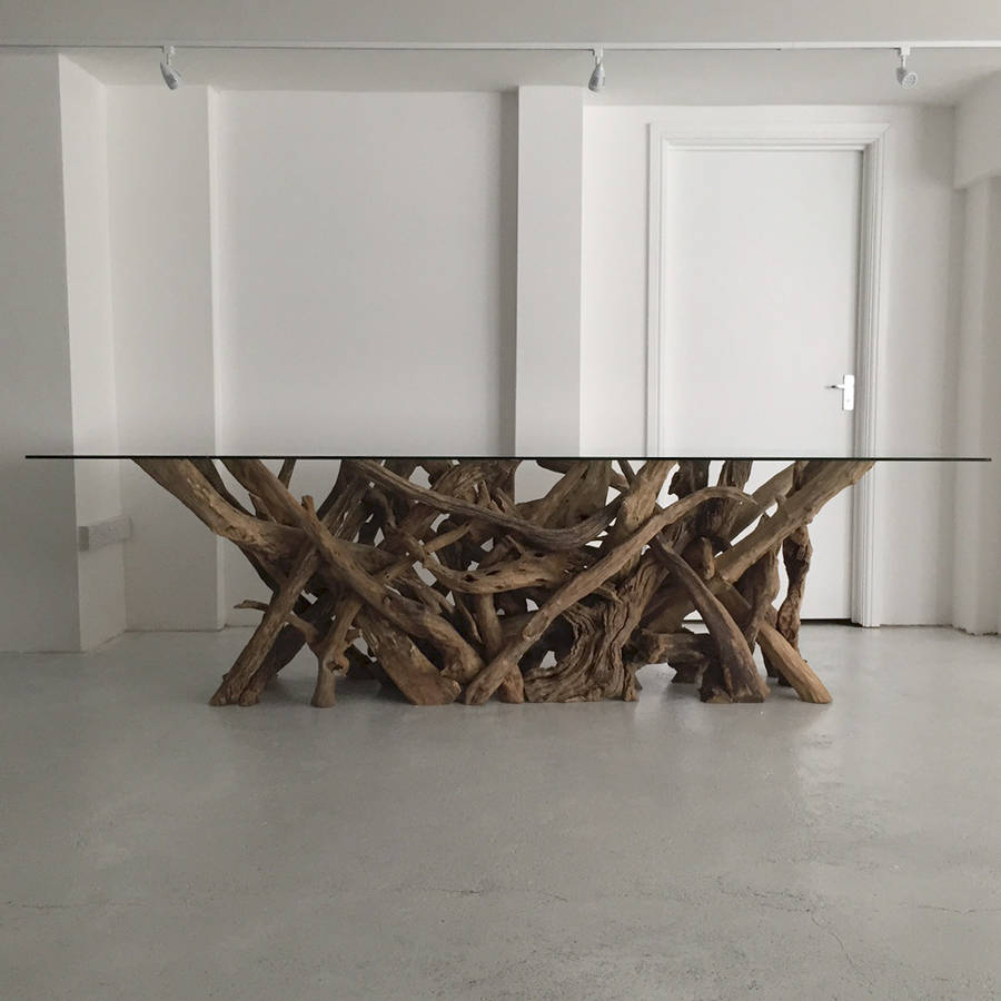 Large Natural Driftwood Rectangular Dining Table Base By Doris Brixham