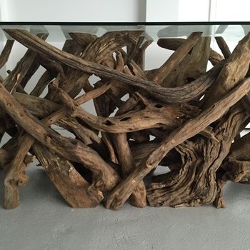 Large Natural Driftwood Rectangular Dining Table Base, 2 of 4