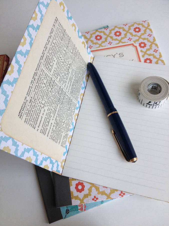 Recycled Personalised Patterned Notebooks By Claryce Design