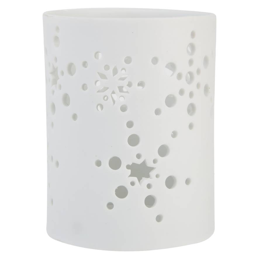 White Snowflake Christmas Tea Light Holder By The Home White Snowflake Christmas Tea Light Holder