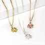 Lucky Silver Or Gold Four Leaf Clover Necklace, thumbnail 7 of 8