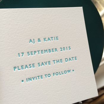 Letterpress Save The Date Card, 3 of 7