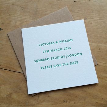 Letterpress Save The Date Card, 4 of 7