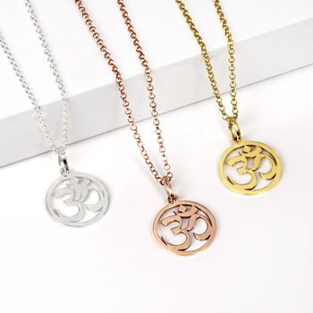 Om Yoga Necklace In Solid Silver, 6 of 7