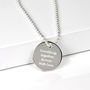 Personalised Sterling Silver Round Dog Tag Pendant, thumbnail 1 of 4