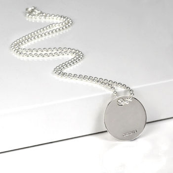 Personalised Sterling Silver Round Dog Tag Pendant, 2 of 4