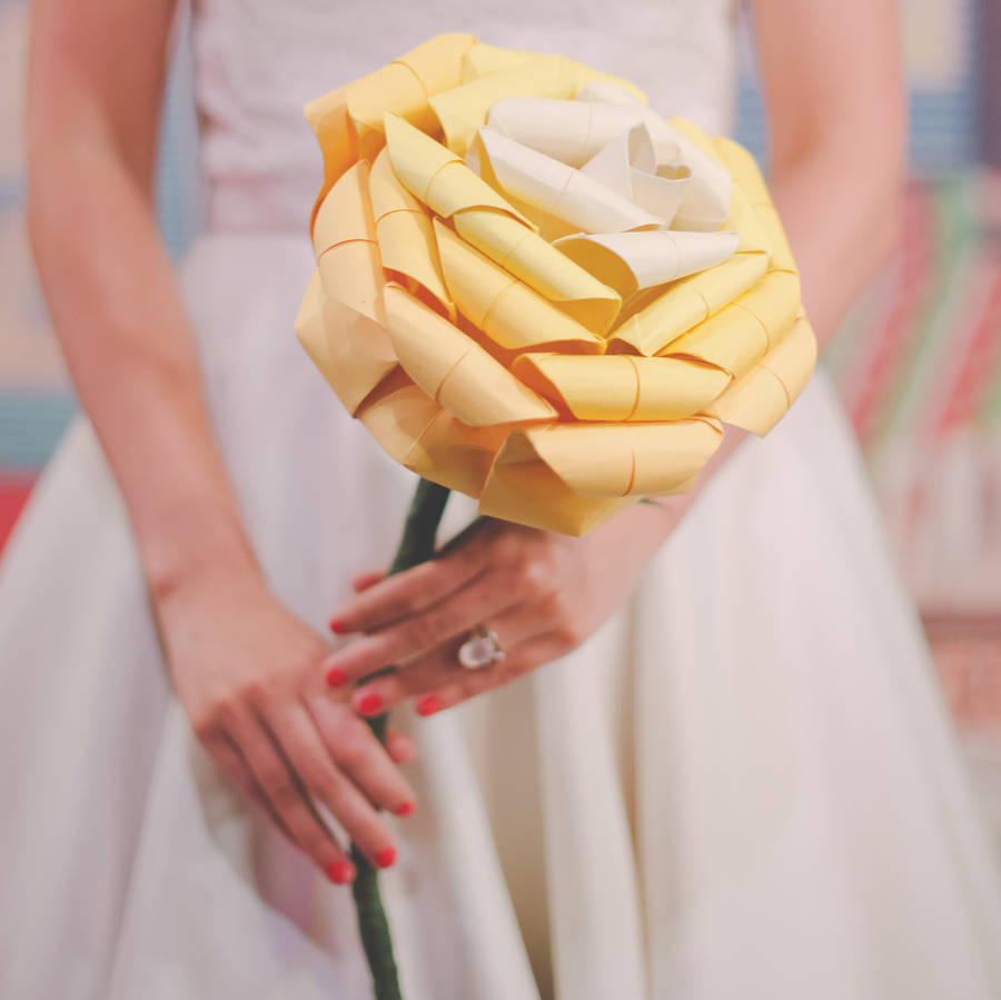 Giant Paper Origami Rose Wedding Bouquet, 1 of 11