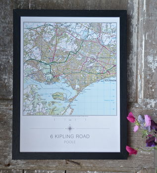 Personalised Framed Map My House Print, 4 of 5
