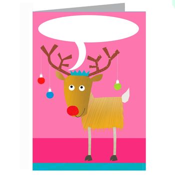 Personalised Bubble Reindeer Card, 2 of 2