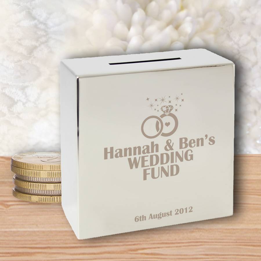 Wedding Fund Personalised Square Money Box By Chalk And Cheese Candles
