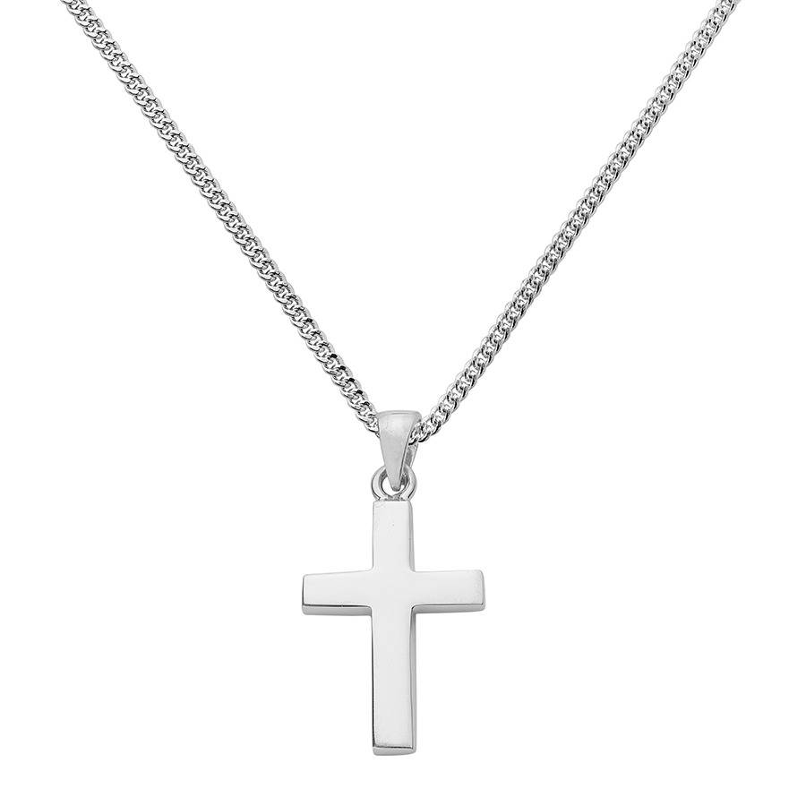 personalised men's silver cross and chain by hersey silversmiths ...
