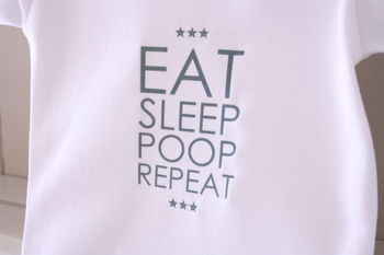 Eat…Sleep…Poop…Repeat! 100% Cotton Babygrow, 2 of 4