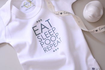 Eat…Sleep…Poop…Repeat! 100% Cotton Babygrow, 4 of 4