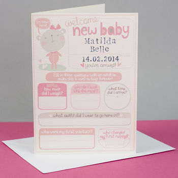 New Baby Girl Card, 3 of 3