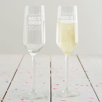 Personalised Maid Of Honour Wedding Glass, 4 of 8
