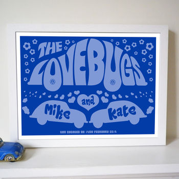 Personalised 'Lovebugs' Wedding Or Anniversary Print, 2 of 10