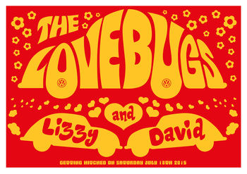 Personalised 'Lovebugs' Wedding Or Anniversary Print, 6 of 10