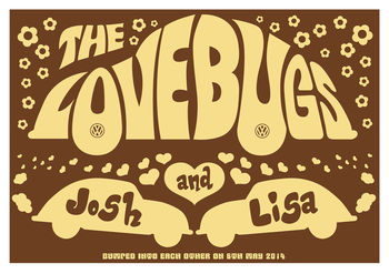 Personalised 'Lovebugs' Wedding Or Anniversary Print, 9 of 10