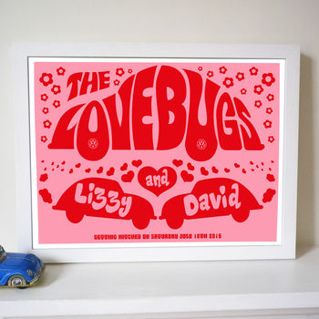 Personalised 'Lovebugs' Wedding Or Anniversary Print, 5 of 10