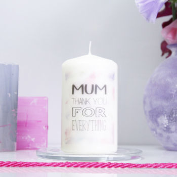 Personalised 'Mum Thank You For' Candle For Mum, 3 of 5