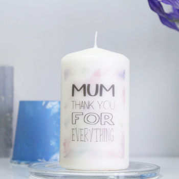 Personalised 'Mum Thank You For' Candle For Mum, 4 of 5