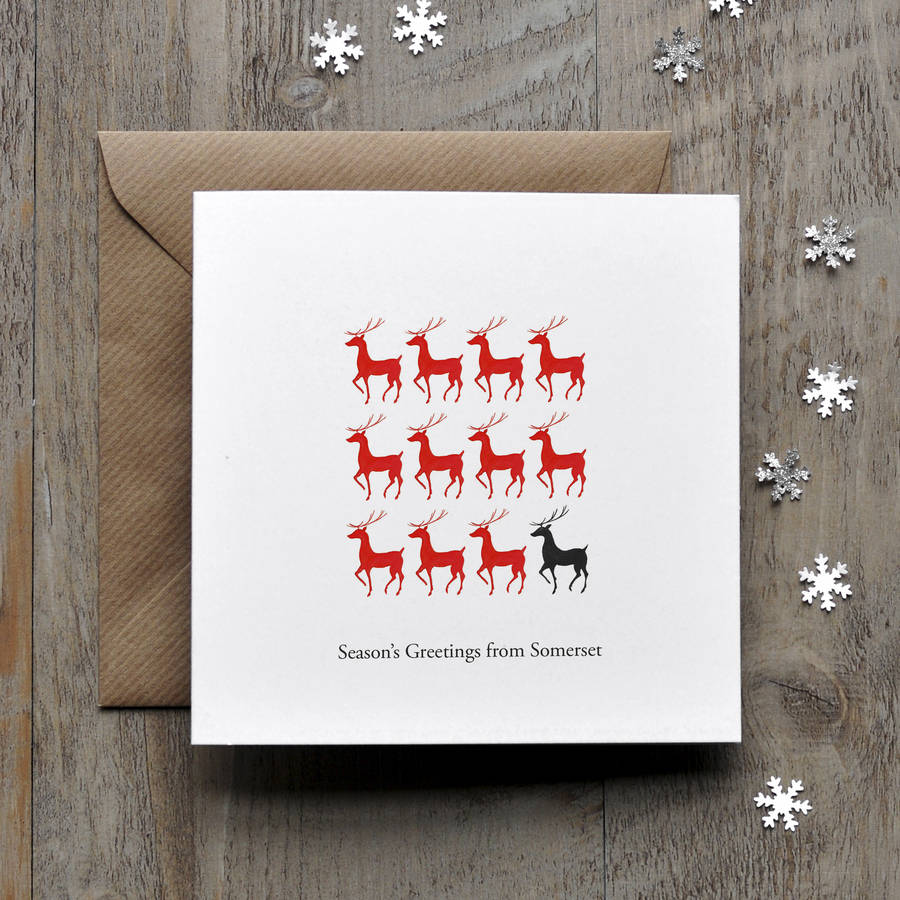 reindeer silhouette personalised christmas cards by honeytree publishing | notonthehighstreet.com