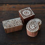 Fair Trade Handmade Set Of Three Wooden Printing Blocks, thumbnail 4 of 6