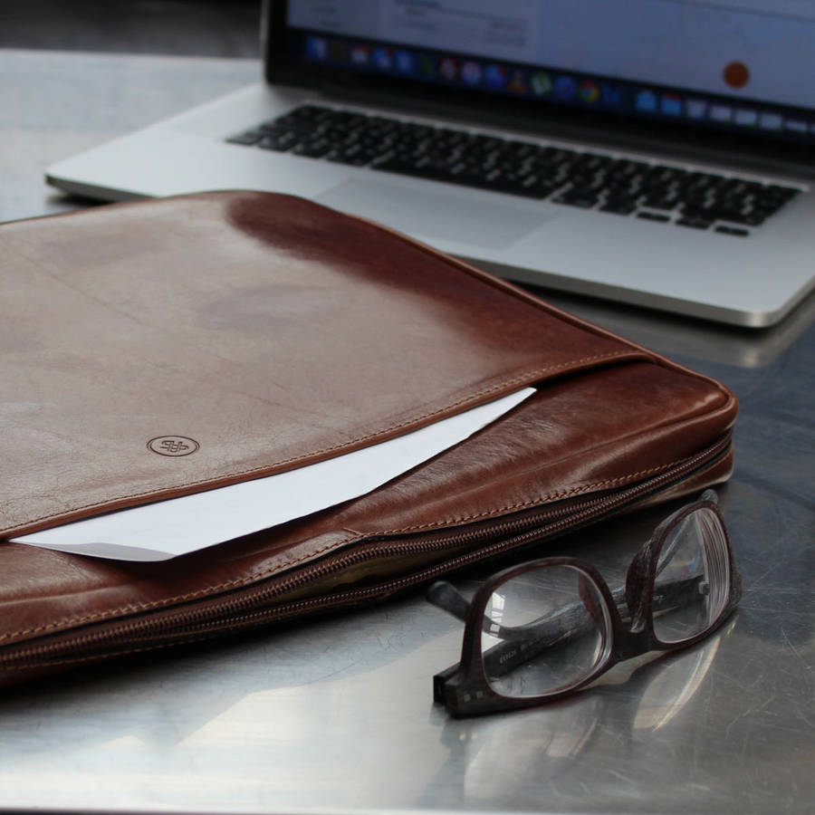 luxury italian leather laptop case for macbook by maxwell scott bags ...