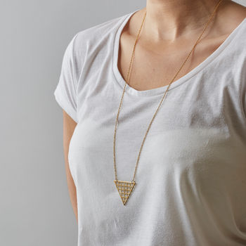 Long Necklace With Triangle Pendant, 3 of 4
