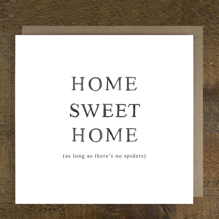 'home sweet home' spiders card by zoe brennan | notonthehighstreet.com