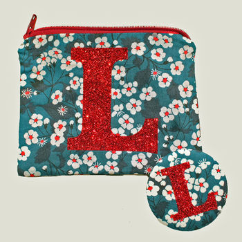 Liberty Glitter Initial Purse And Mirror Birthday Gift, 5 of 5