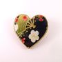 Blossom And Fan Washi Paper Heart Brooch, thumbnail 2 of 3