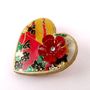 Autumn Garden Washi Paper Heart Brooch, thumbnail 1 of 3