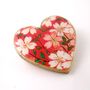 Lucky Blossoms Washi Paper Heart Brooch, thumbnail 3 of 3