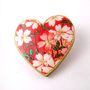 Lucky Blossoms Washi Paper Heart Brooch, thumbnail 2 of 3