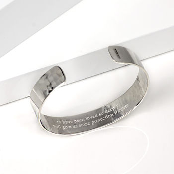 Personalised Sterling Silver Message Cuff Bangle, 10 of 10