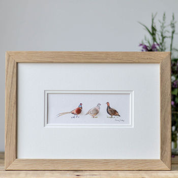 Three Game Birds Hand Finished Art Print Small, 2 of 5
