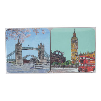 Set Of Four London Coasters, 2 of 8