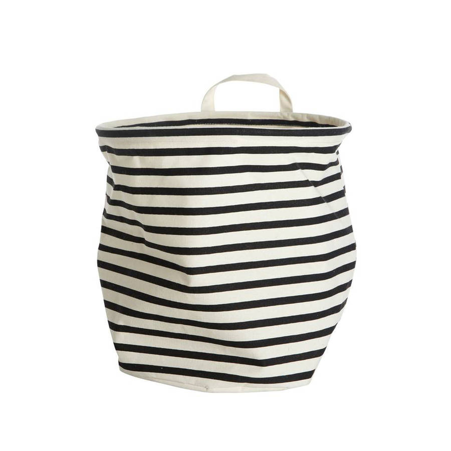 Striped Monochrome Storage Bag By The Little House Shop