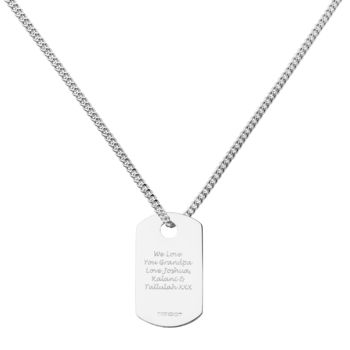 Personalised Sterling Silver Dog Tag Pendant By Hersey Silversmiths ...